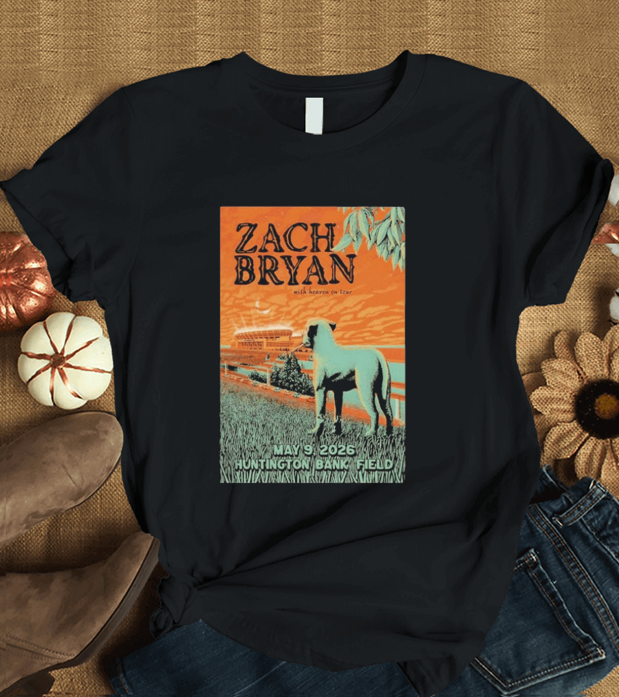 Zach Bryan Huntington Bank Field May 9 2026 With Heaven On Tour T-Shirt