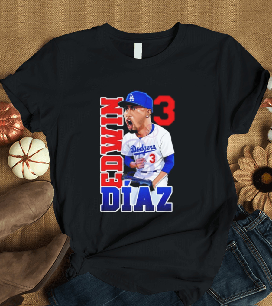 Los Angeles Dodgers Edwin Díaz Number 3 MLB Baseball 2026 T-Shirt