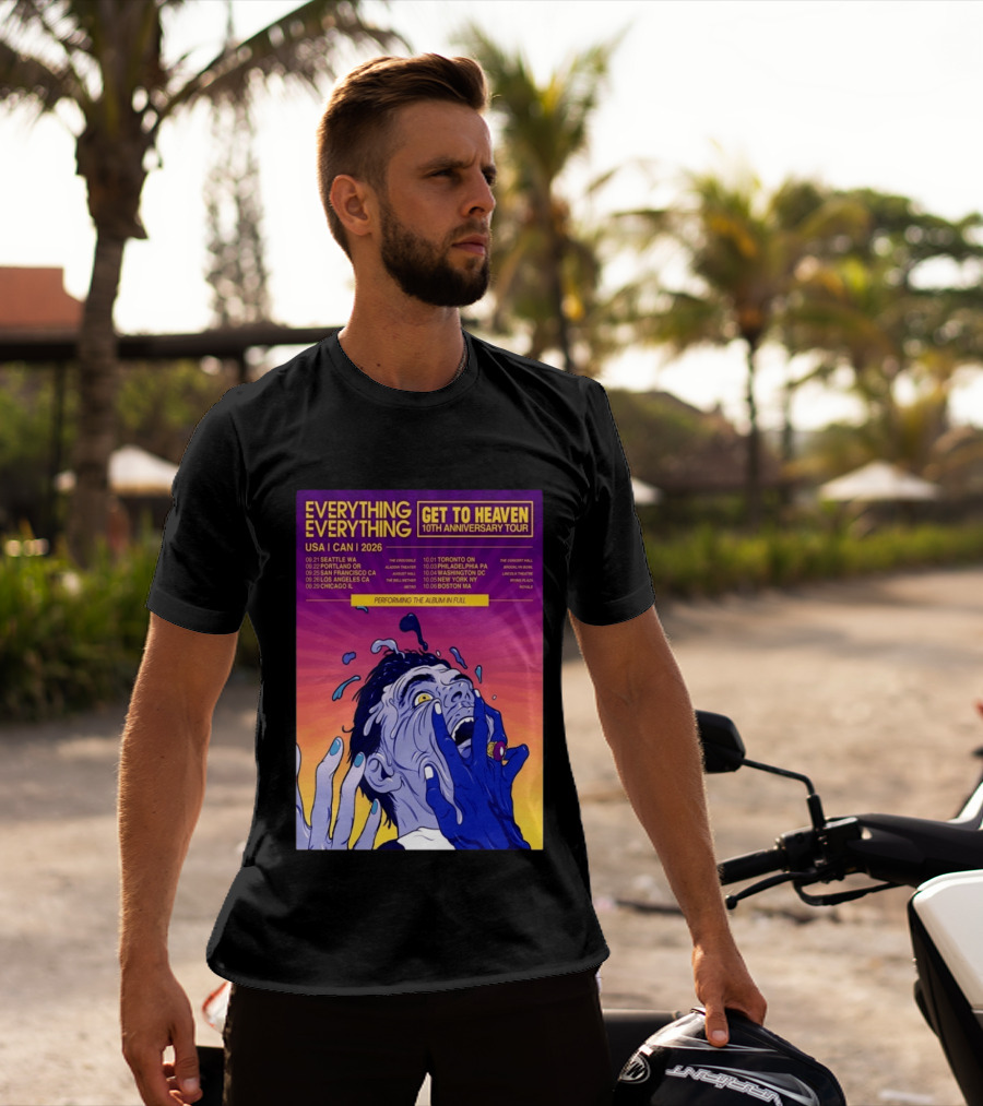Everything Everything Get To Heaven 10th Anniversary Tour 2026 USA Canada Dates T-Shirt