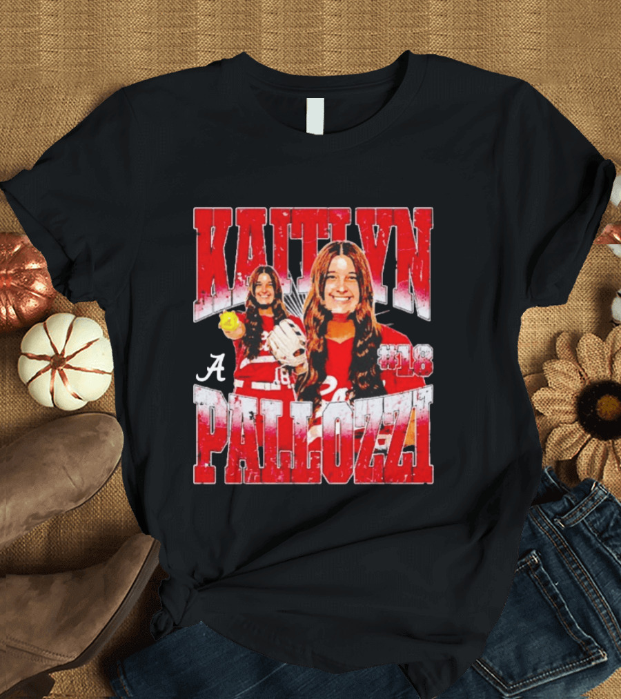 Kaitlyn Pallozzi Alabama Crimson Tide Softball Player #18 Collage T-Shirt