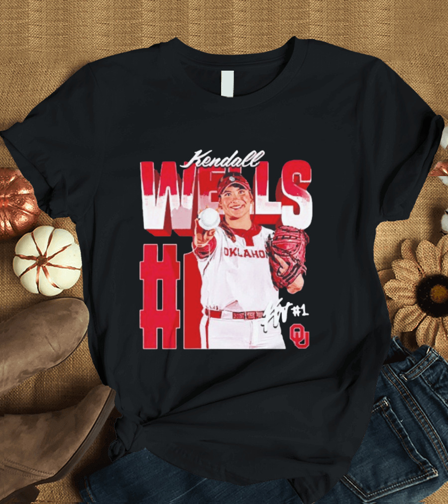 Kendall Wells Oklahoma Sooners Softball Player #1 T-Shirt