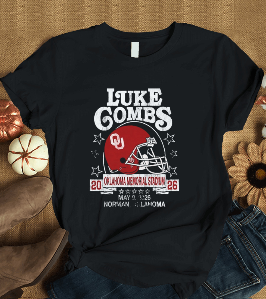 Luke Combs Oklahoma Memorial Stadium May 9 2026 Norman Oklahoma Tour T-Shirt