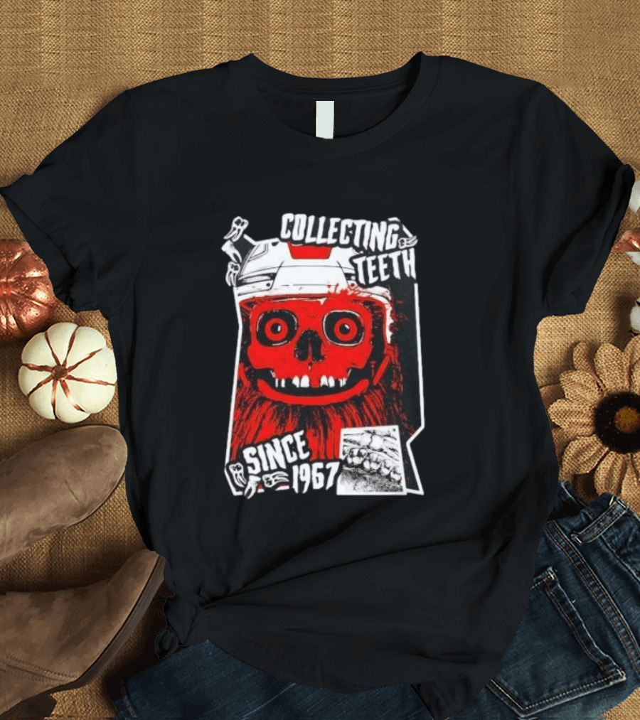 Philadelphia Flyers Gritty Collecting Teeth Since 1967 Monster Face Helmet T-Shirt