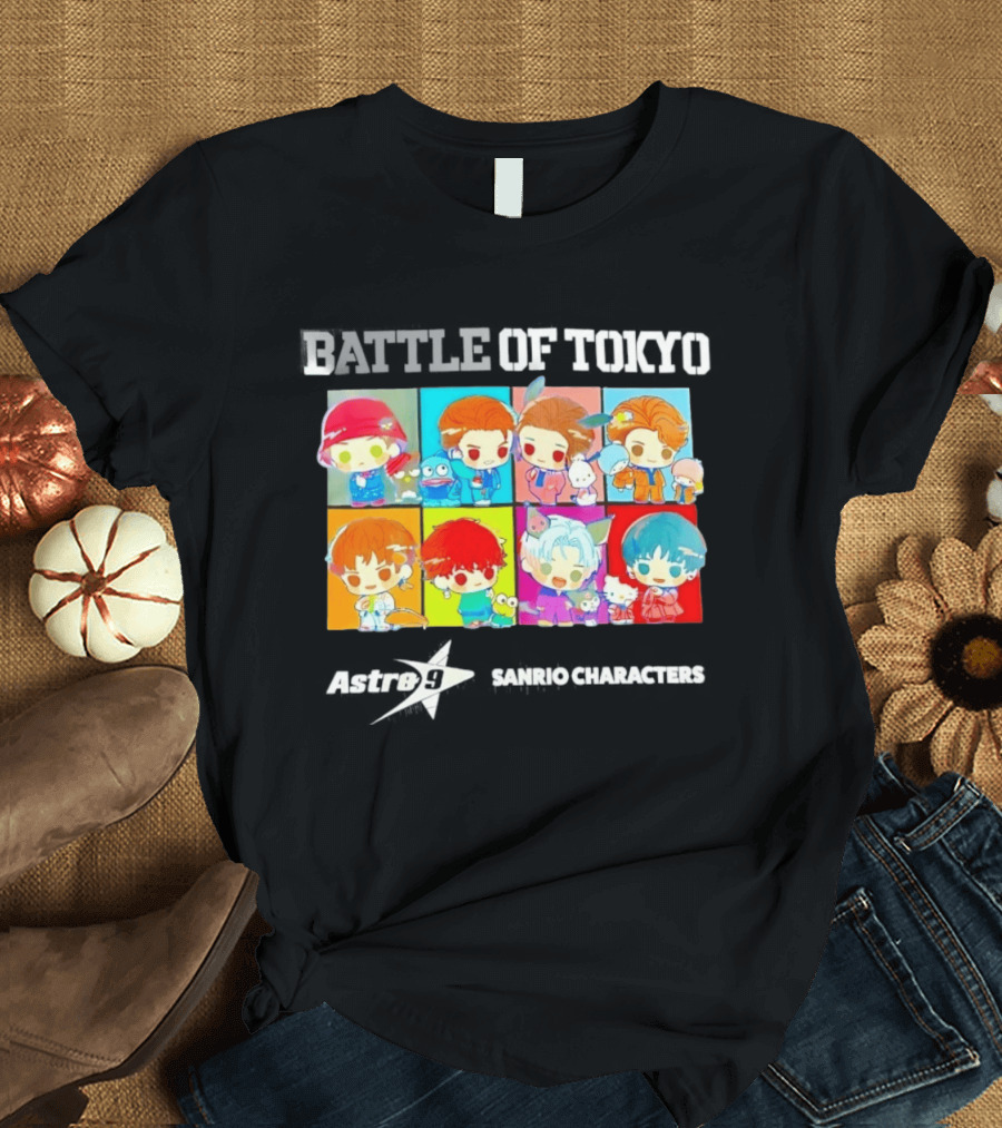 Battle Of Tokyo Astro 9 Sanrio Characters Cute Colorful Anime Collaboration T-Shirt
