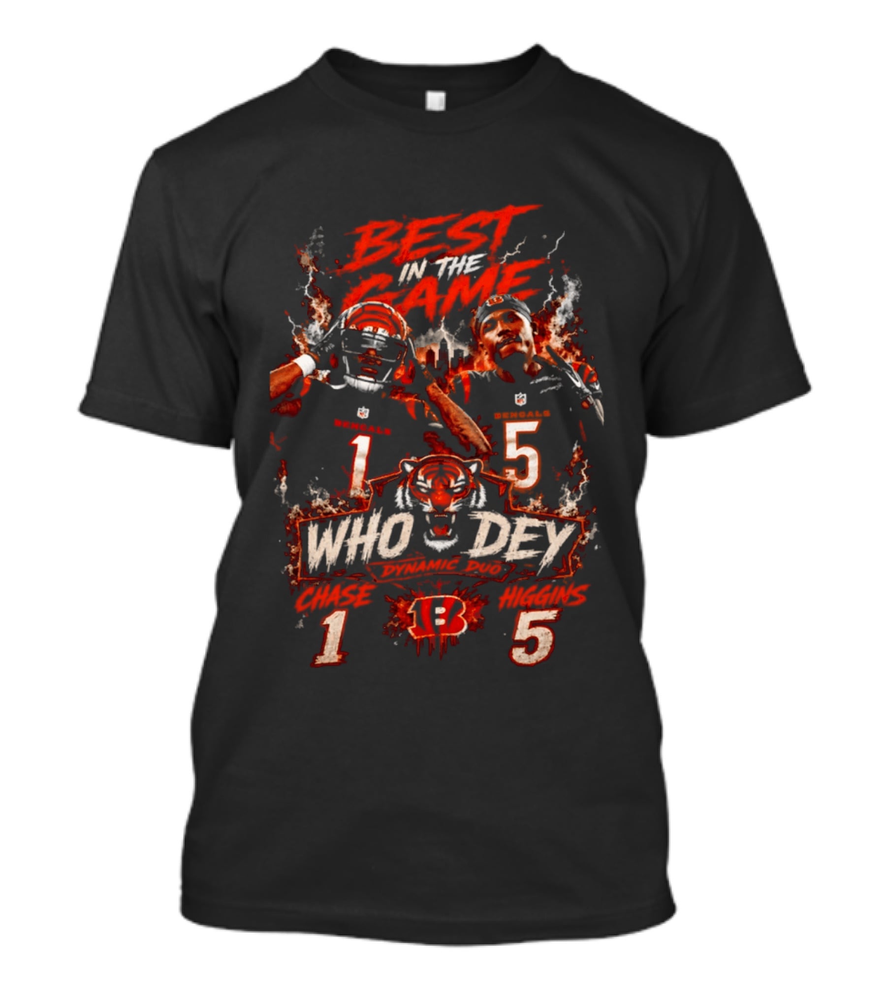 Best In The Game Who Dey 1 5 Cincinnati Bengals Tiger T-Shirt