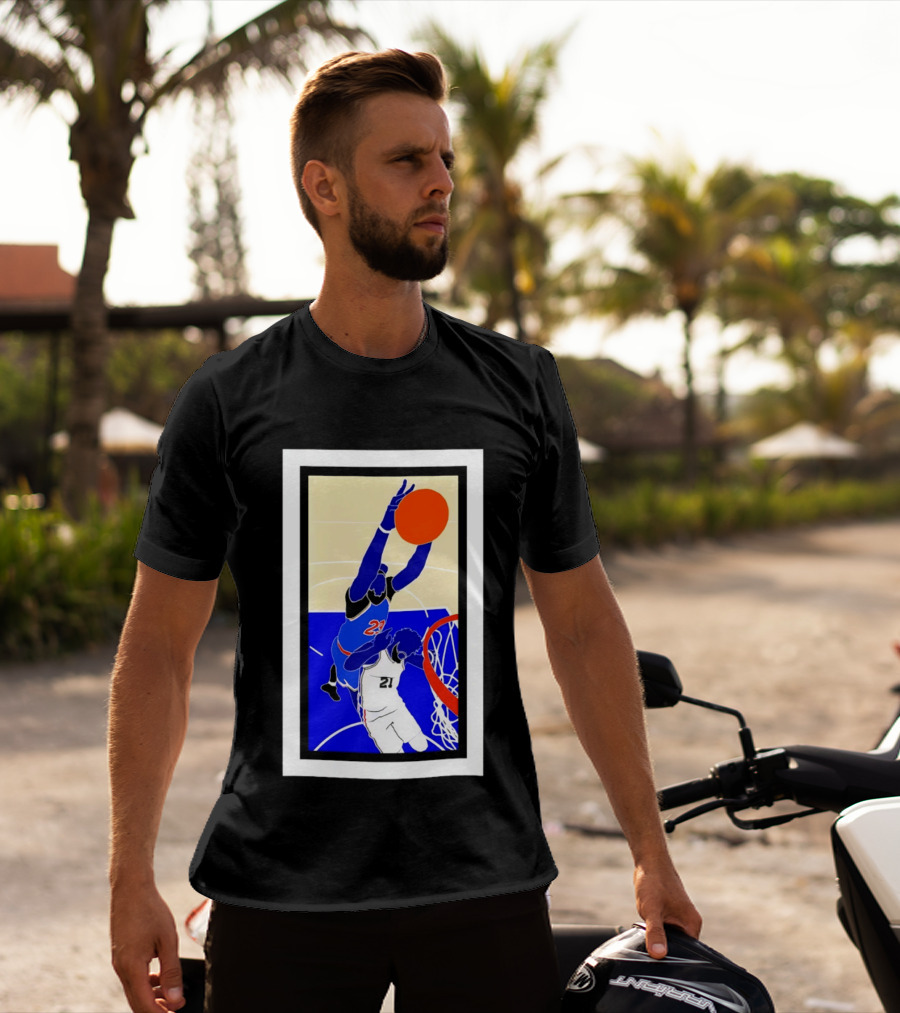 Mitchell Robinson Slam Dunk Over Joel Embiid New York Knicks T-Shirt