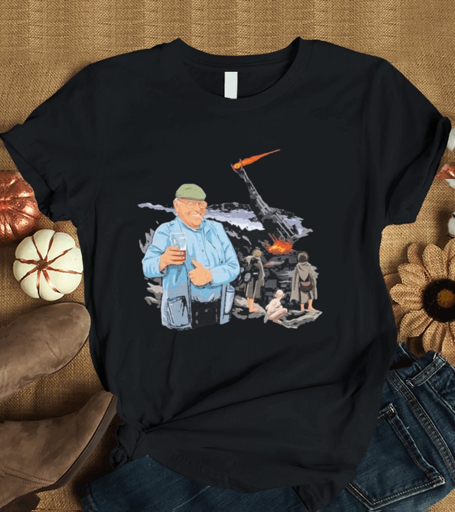 Fred Dibnah Thumbs Up At Mount Doom By Jim'll Paint It T-Shirt
