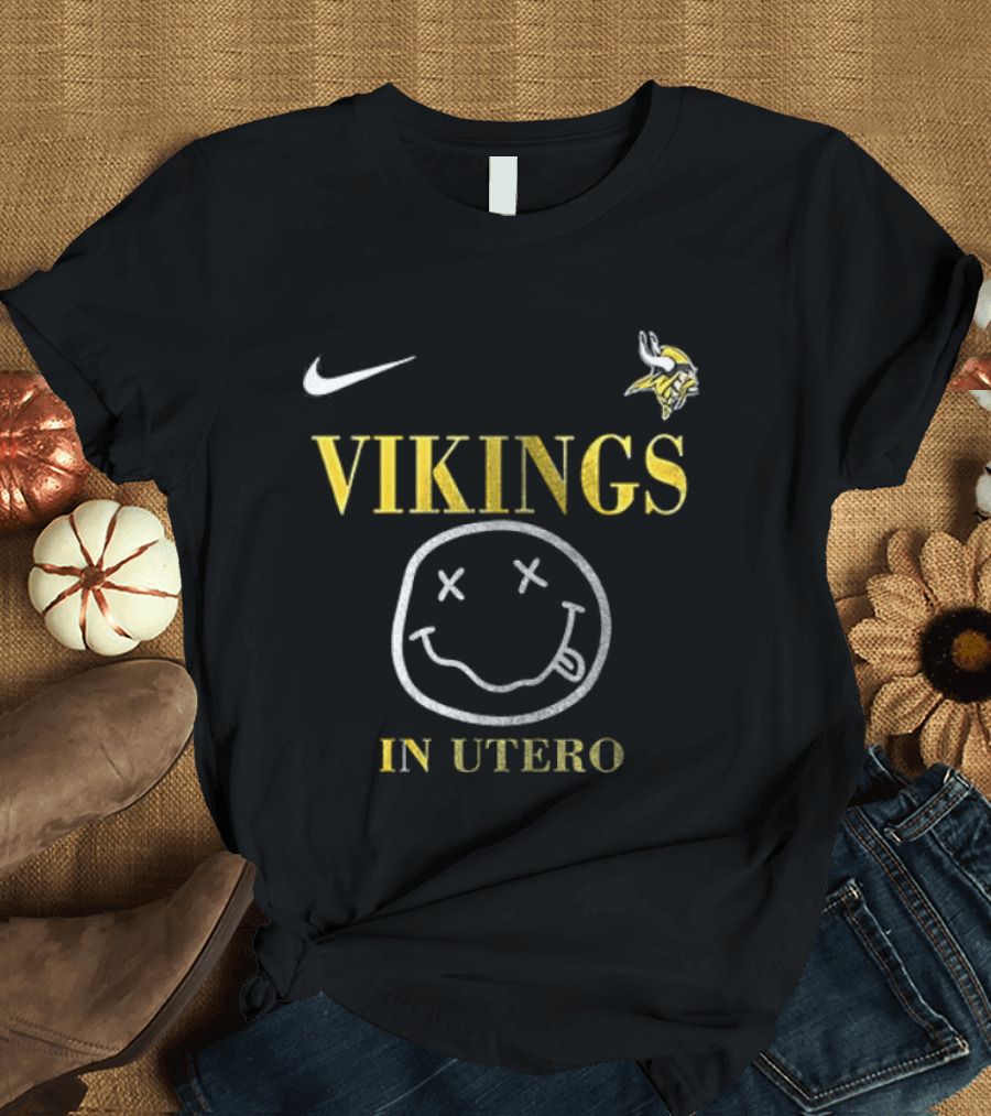 Nike Vikings In Utero Smiley Face T-Shirt