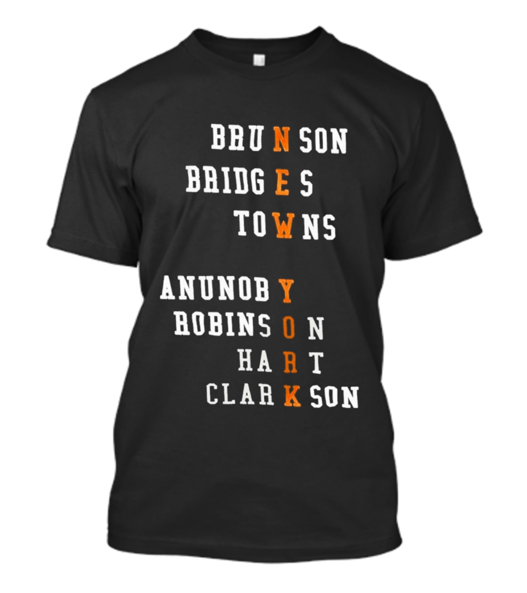 Brunson Bridges Towns Anunoby Robins Hart Clarkson New York Basketball Squad T-Shirt