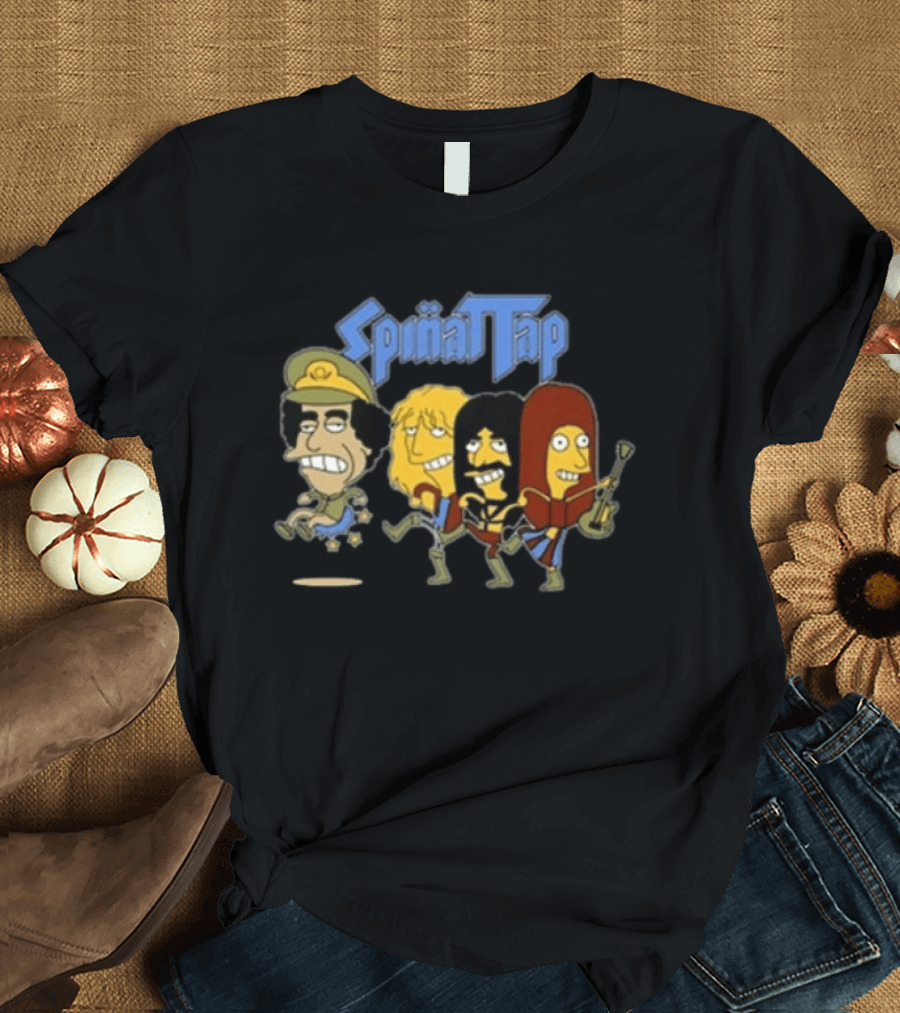 Spinattap 1992 World Tour London Paris Munich Springfield Gaddafi Cartoon Characters T-Shirt