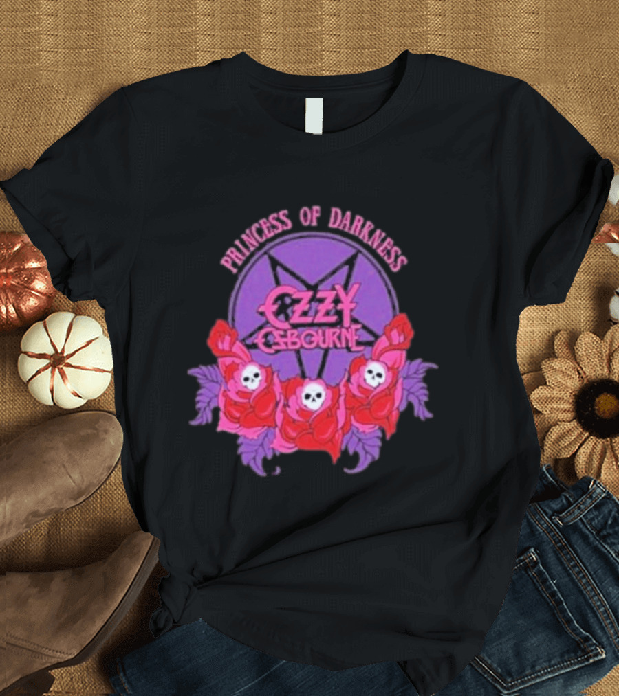 Ozzy Osbourne Princess Of Darkness Roses Skulls T-Shirt