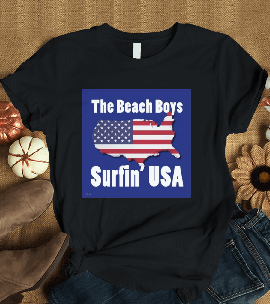 The Beach Boys Surfin' USA American Flag Map T-Shirt