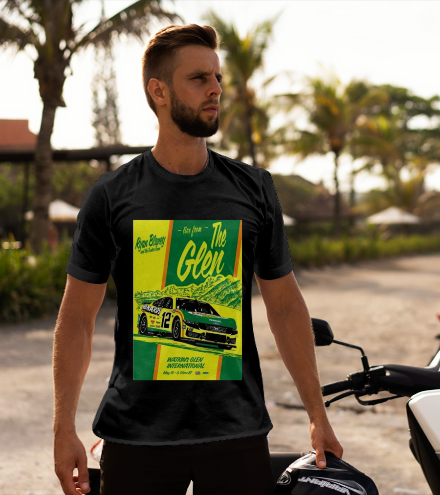Ryan Blaney Live From The Glen Watkins Glen International May 10 3:00pm ET NASCAR Race Team Menards Pennzoil Car 12 T-Shirt