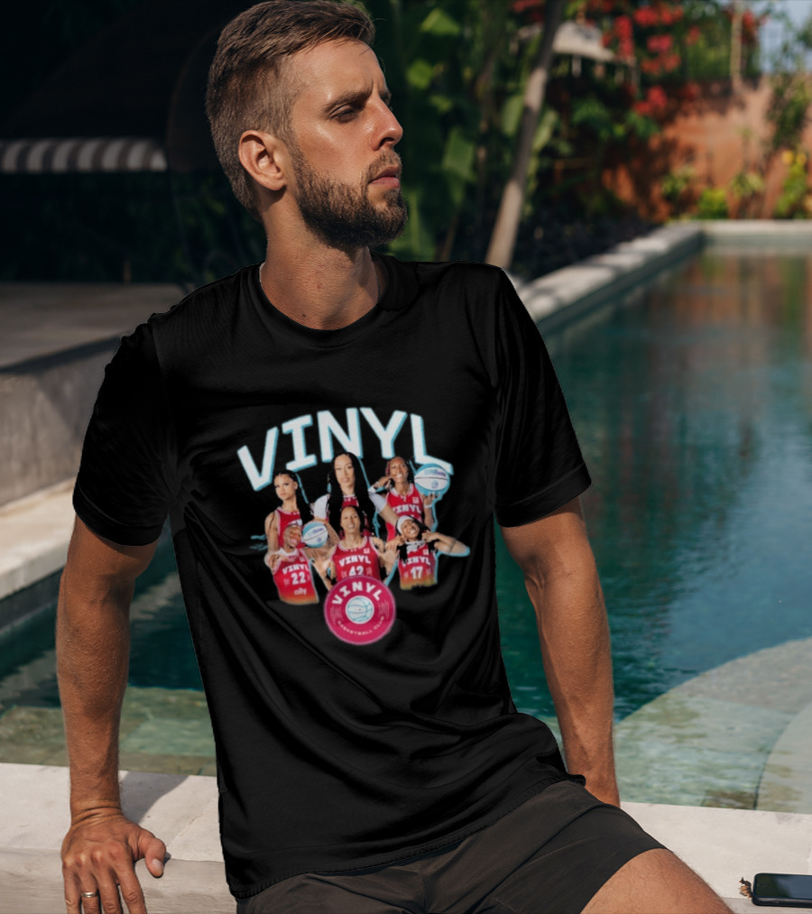 Vinyl Basketball Club Player Team Spirit With Basketball Stars T-Shirt