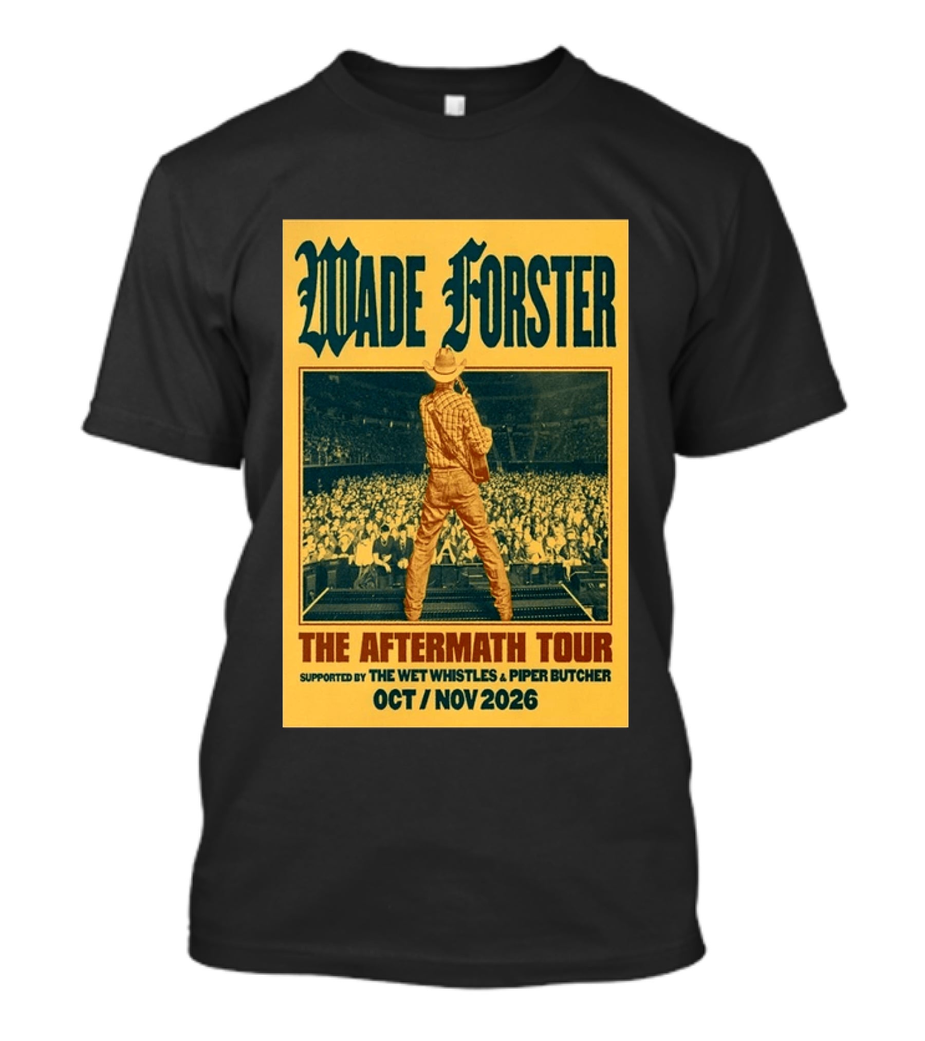 Wade Forster The Aftermath Tour 2026 Supported By The Wet Whistles Piper Butcher October November 2026 T-Shirt