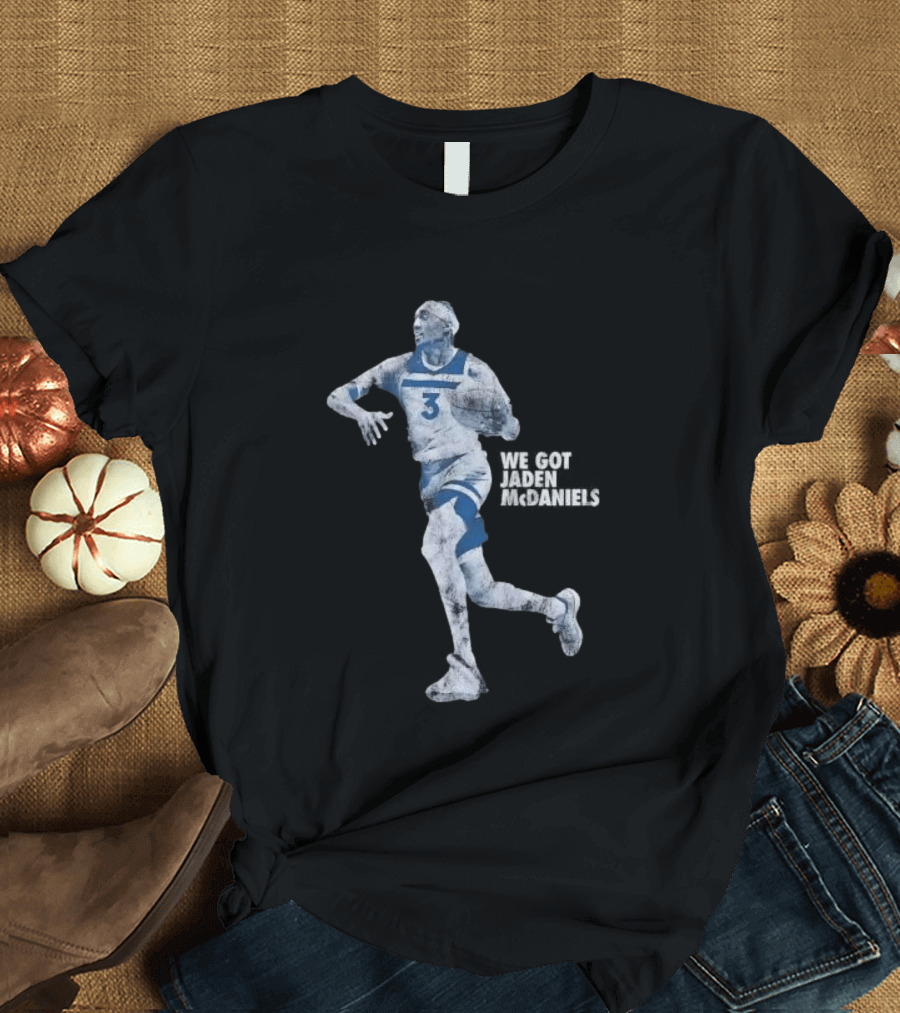 Jaden McDaniels Timberwolves Basketball Star Number 3 T-Shirt