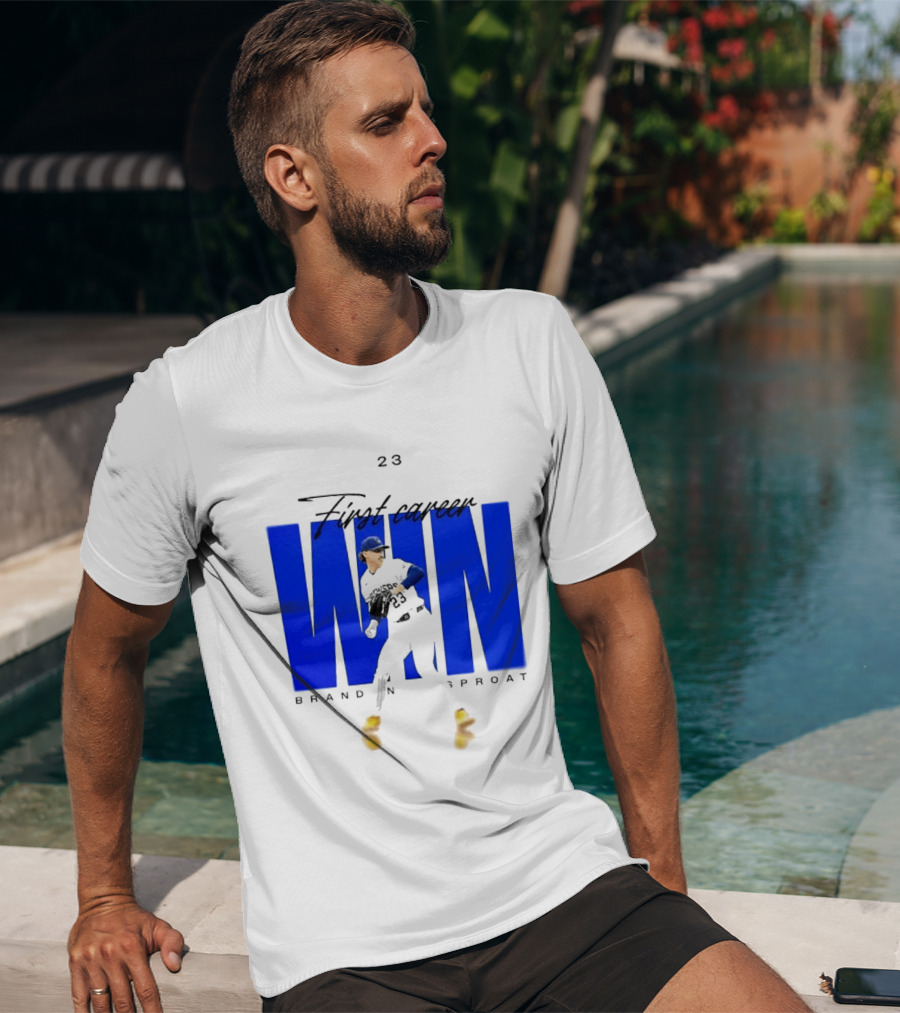 Brandon Sproat 23 Brewers First Career Win T-Shirt