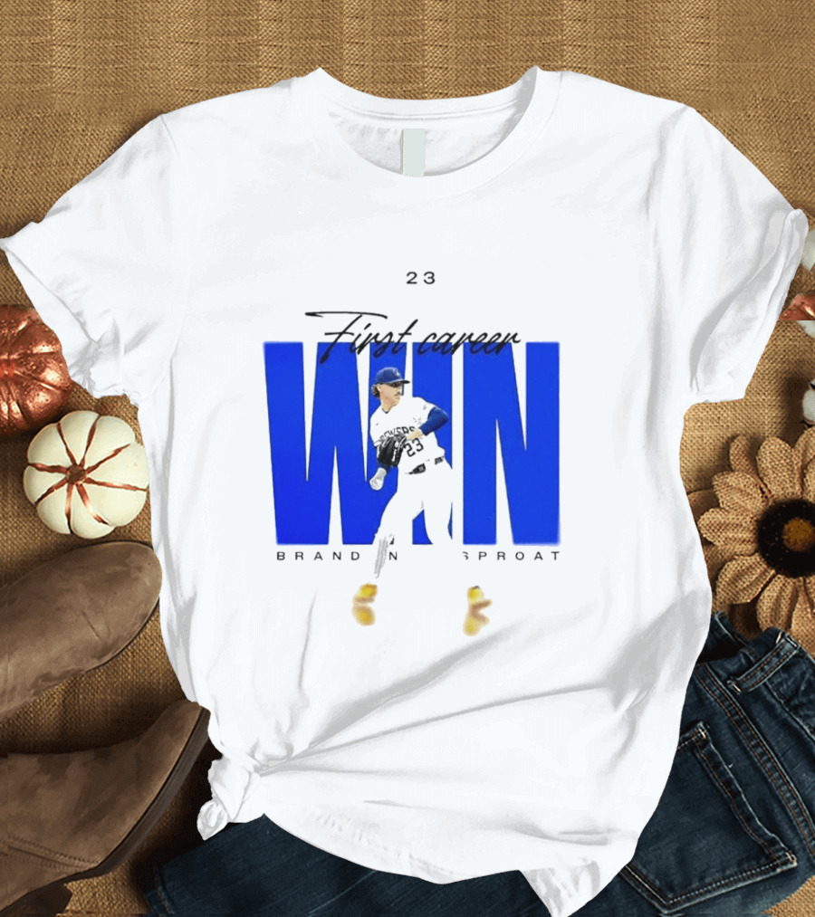 Brandon Sproat 23 Brewers First Career Win T-Shirt