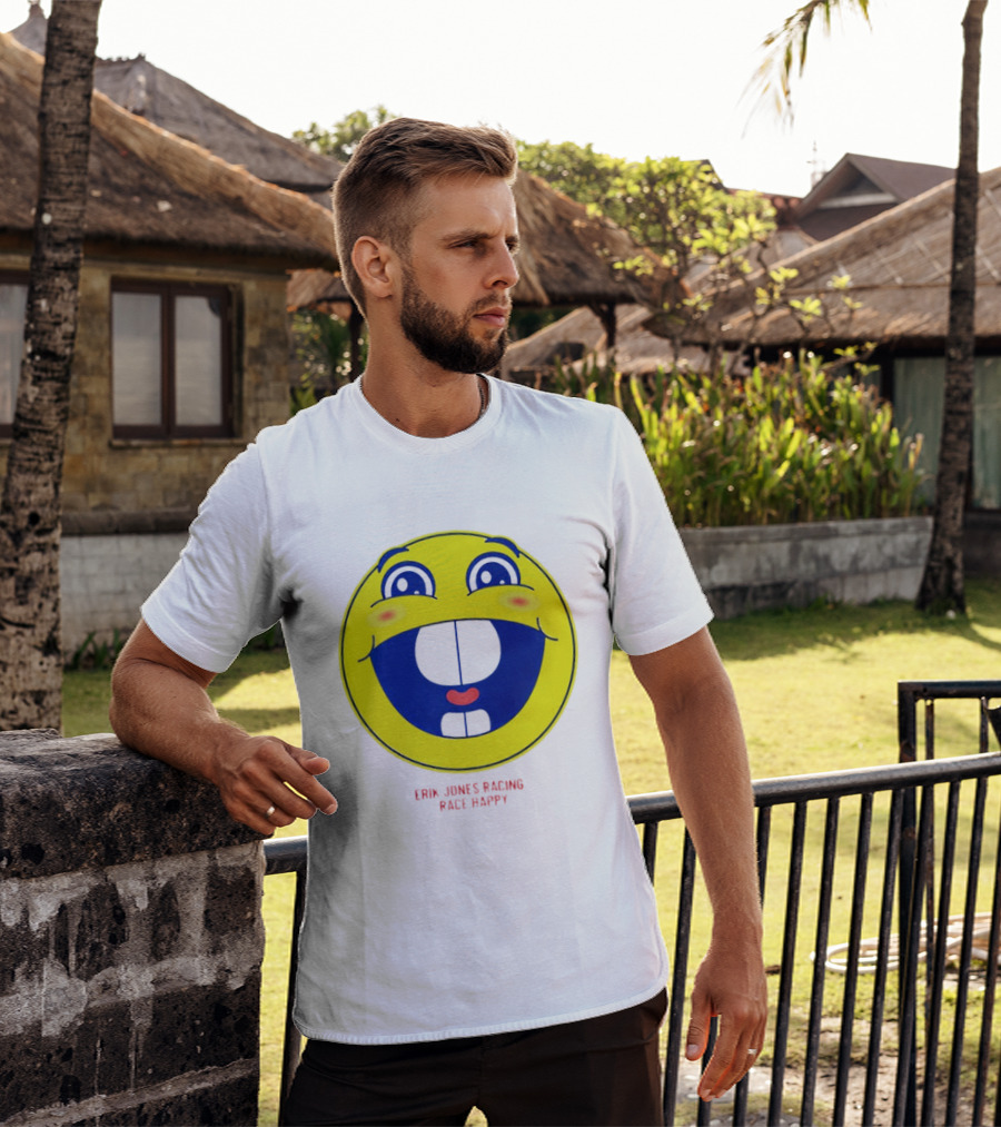 Erik Jones Racing Race Happy Yellow Smiley Face T-Shirt