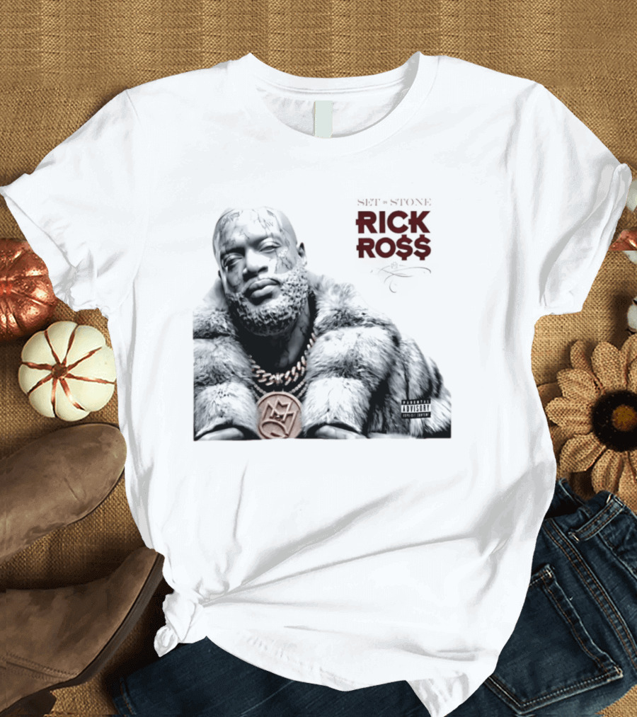 Rick Ross Set In Stone Album Cover Maybach Music Group Parental Advisory T-Shirt