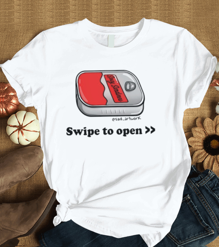 Spicy Sardines Swipe To Open Can Print T-Shirt
