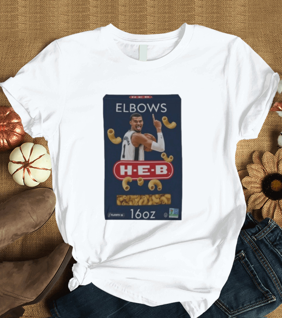 Victor Wembanyama Spurs HEB Elbows Meme 16oz Box T-Shirt