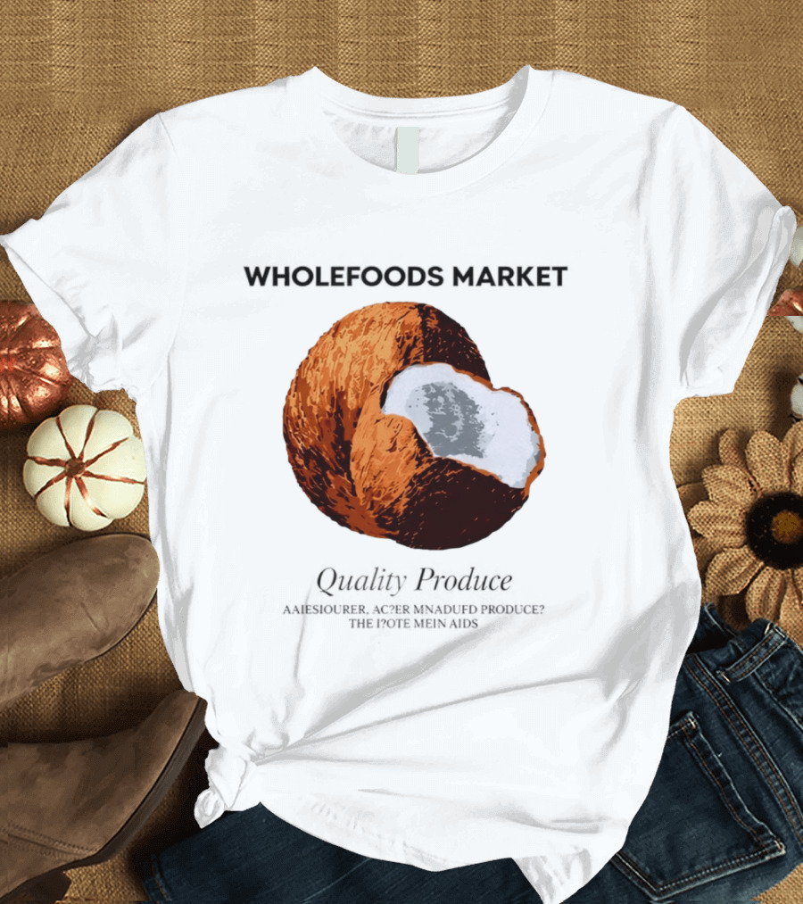 Wholefoods Market Quality Produce Organic Coconut T-Shirt