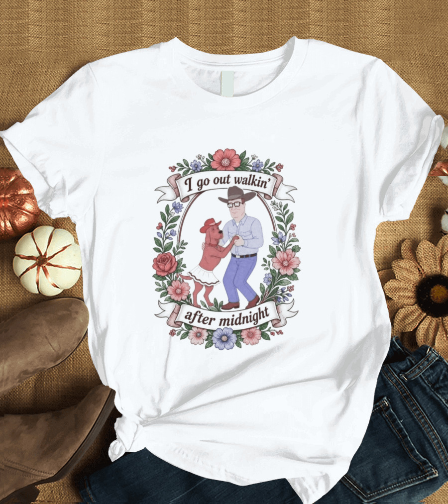 I Go Out Walkin' After Midnight With Dancing Man And Dog T-Shirt