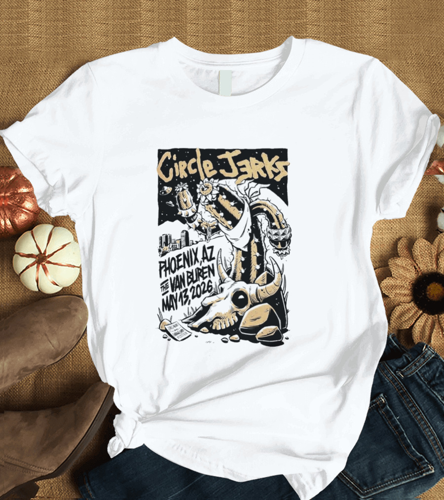 Circle Jerks Phoenix AZ The Van Buren May 13 2026 Skeleton T-Shirt