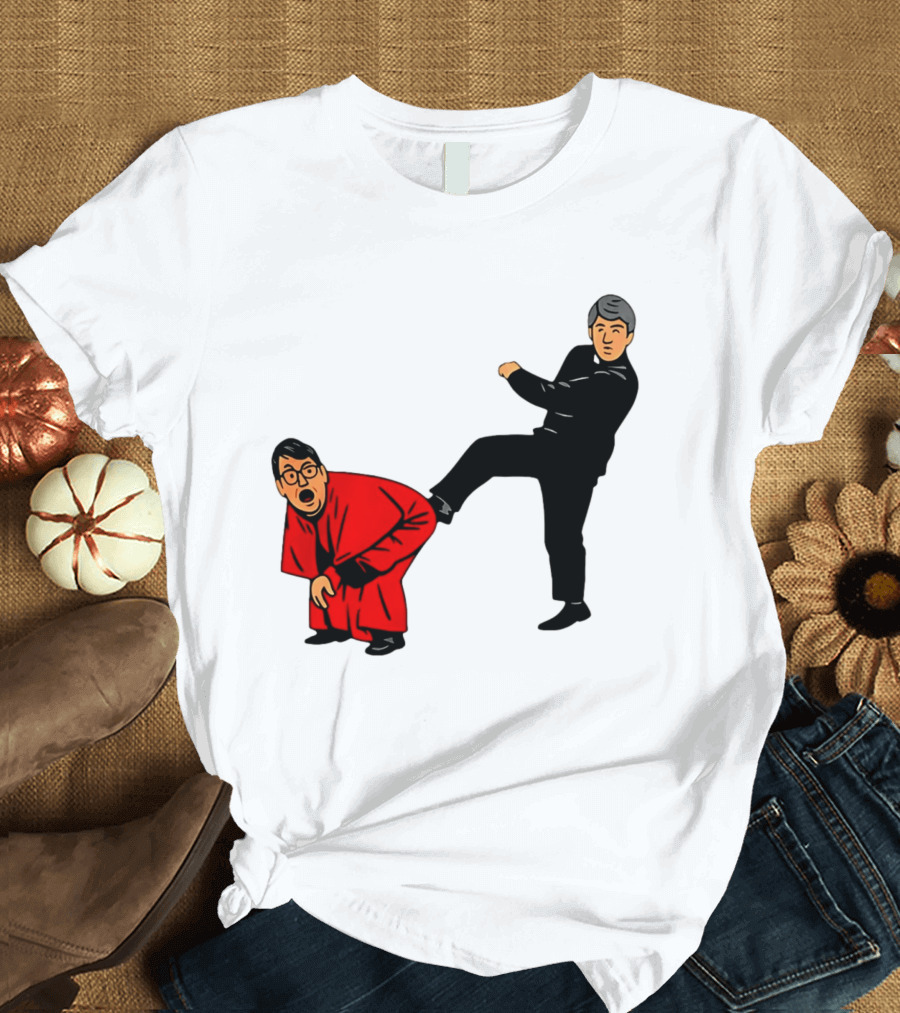 Kicking Random Man Up The Arse Funny Comic Scene T-Shirt