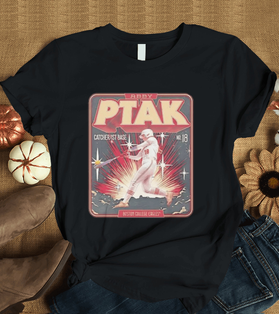 Abby Ptak Catcher 1st Base No. 18 Boston College Eagles T-Shirt