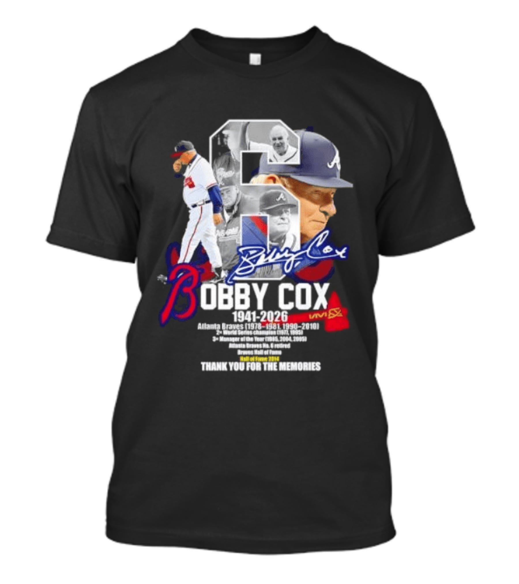 Bobby Cox Atlanta Braves Manager 1941 2026 Thank You For The Memories T-Shirt