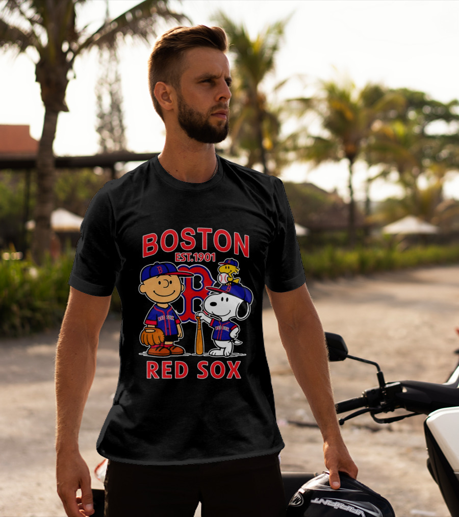 Boston Red Sox Peanuts Characters Est 1901 T-Shirt