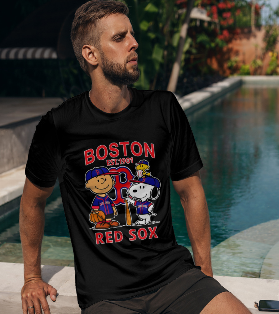 Boston Red Sox Peanuts Characters Est 1901 T-Shirt