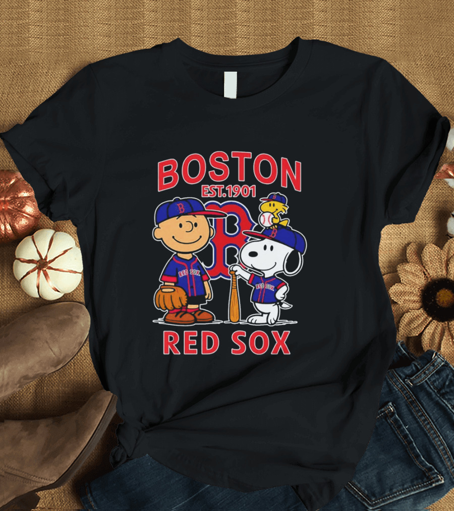 Boston Red Sox Peanuts Characters Est 1901 T-Shirt