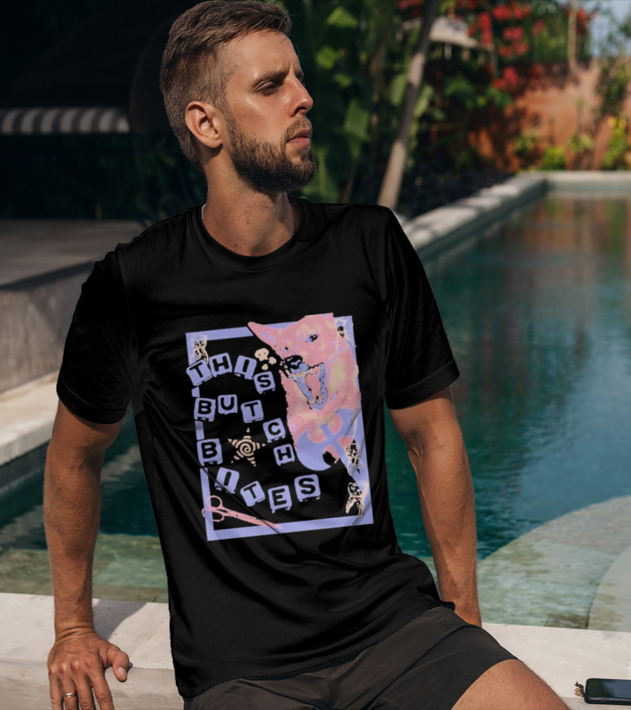 This Butch Bites Dog Retro Vibe Scissors And Blocks T-Shirt
