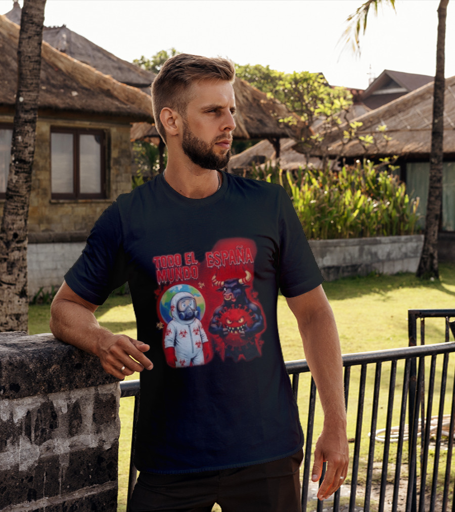 Todo El Mundo España Hantavirus 2026 Hazmat Bull And Virus T-Shirt