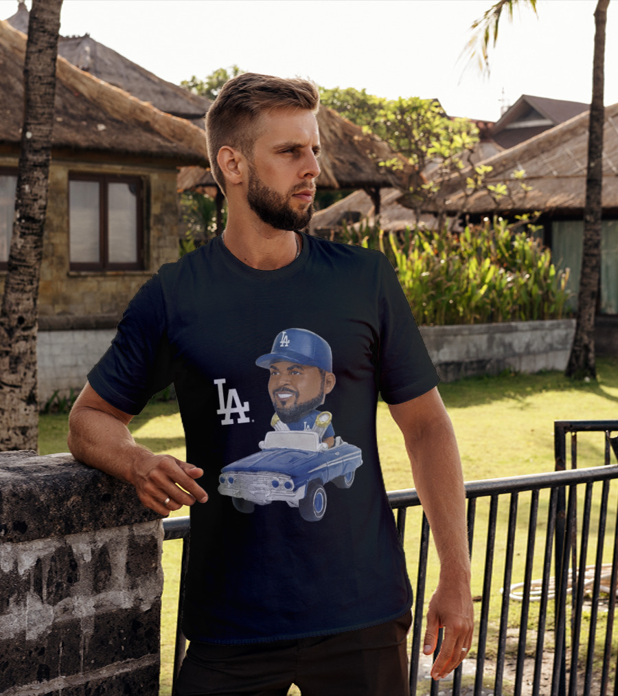 LA Dodgers Ice Cube Bobblehead Classic Cap Low Rider T-Shirt