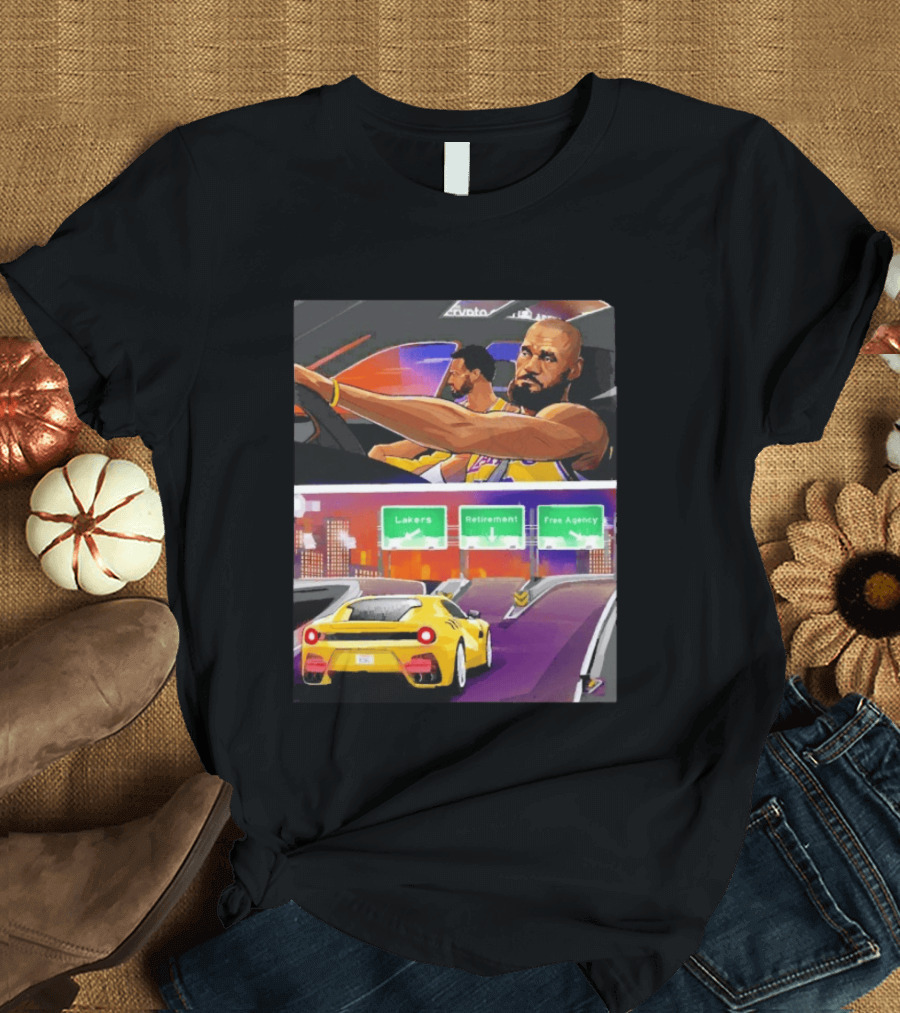 Lakers Lebron James Path: Retirement Versus Free Agency Decision Journey T-Shirt