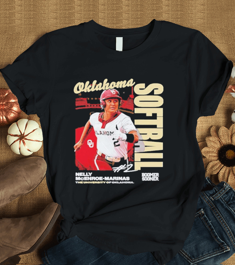 Nelly McEnroe Marinas #2 Oklahoma Sooners Softball Player T-Shirt