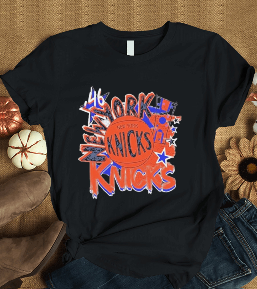 New York Knicks '46 Hardwood Classics Basketball Team Retro Stars T-Shirt