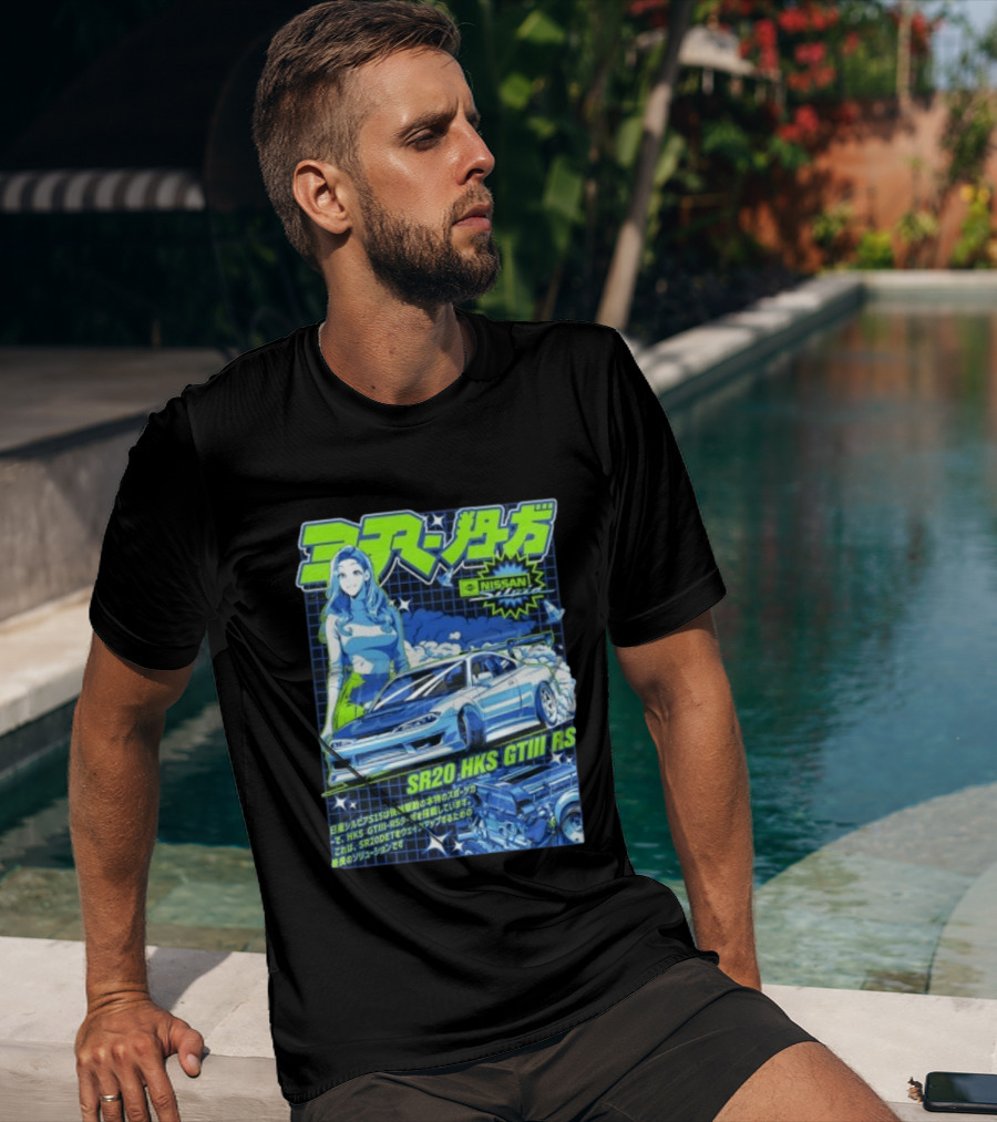 Nissan Silvia S15 SR20 HKS GTIII RS JDM Anime Manga T-Shirt