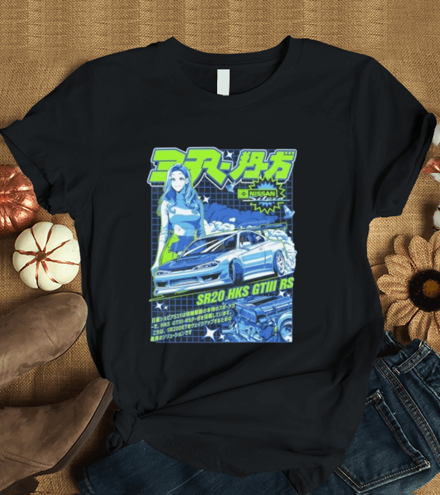 Nissan Silvia S15 SR20 HKS GTIII RS JDM Anime Manga T-Shirt