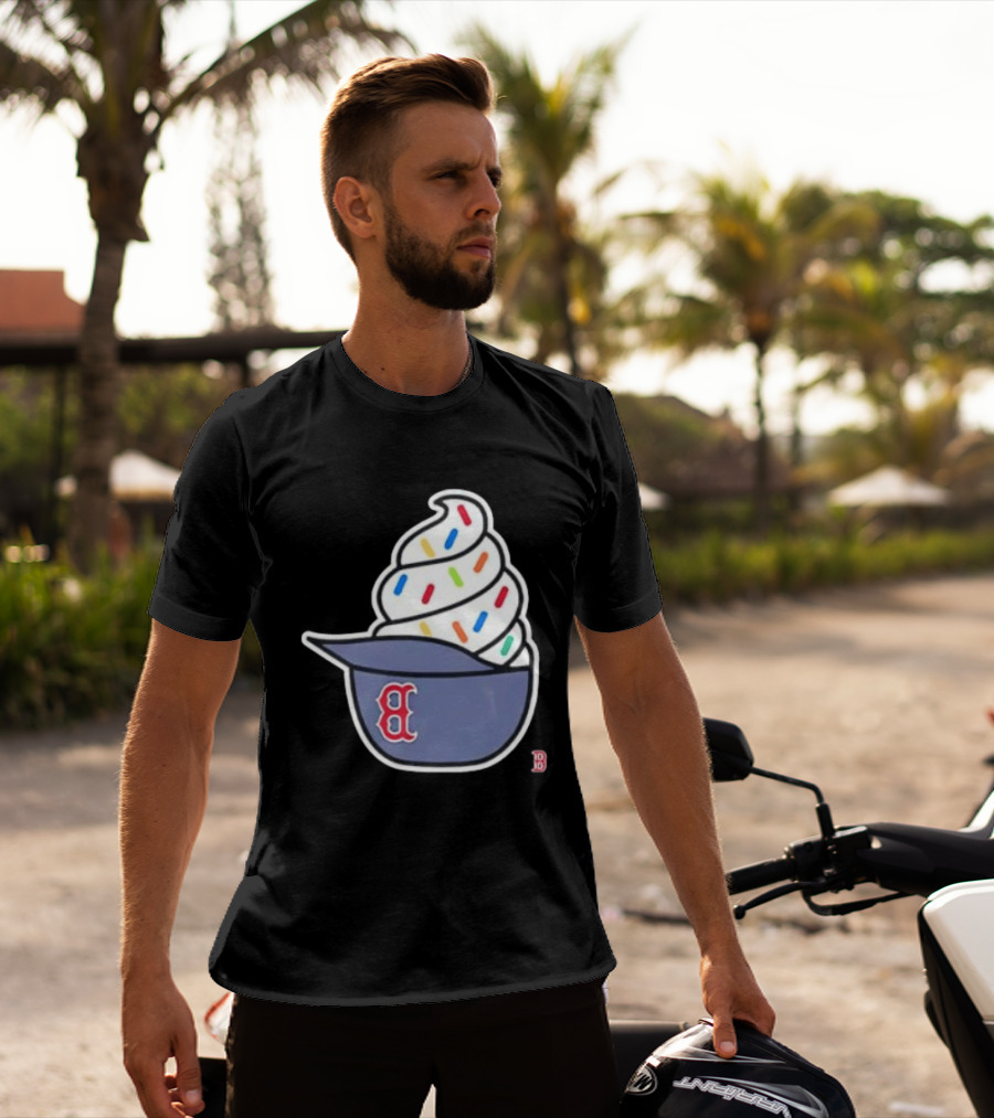 Boston Red Sox Ice Cream Helmet With Sprinkles Baseball Fans T-Shirt