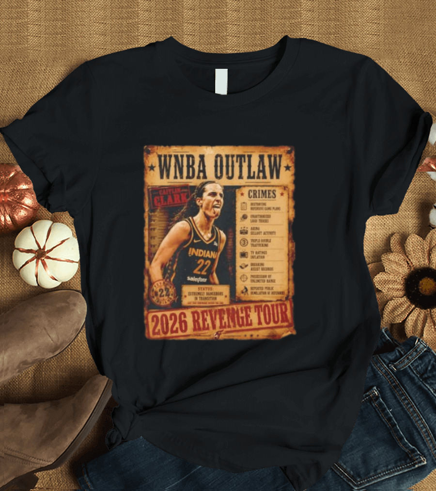 WNBA Outlaw Caitlin Clark Indiana 2026 Revenge Tour T-Shirt