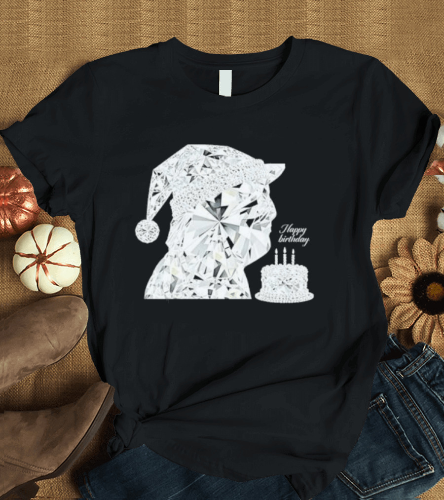 Happy Birthday Trump Diamond Wizard With Crystal Hat And Cake T-Shirt