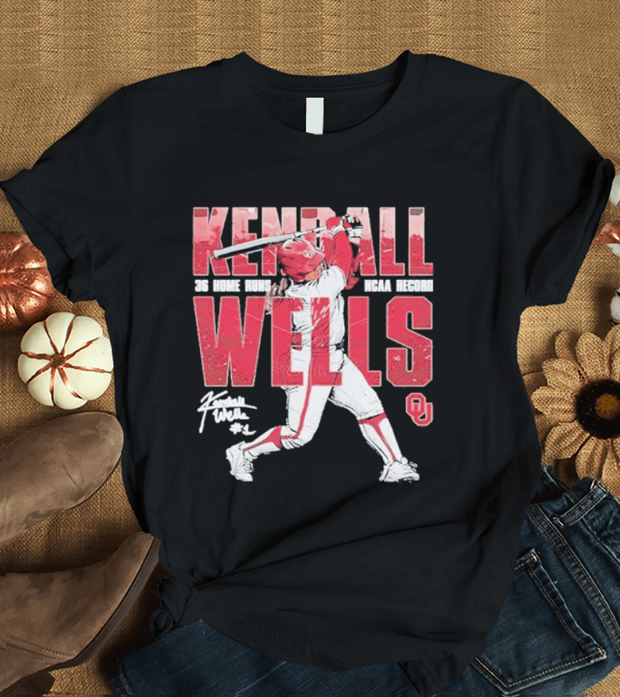 Kendall Wells 36 Home Runs Oklahoma Sooners NCAA Record T-Shirt