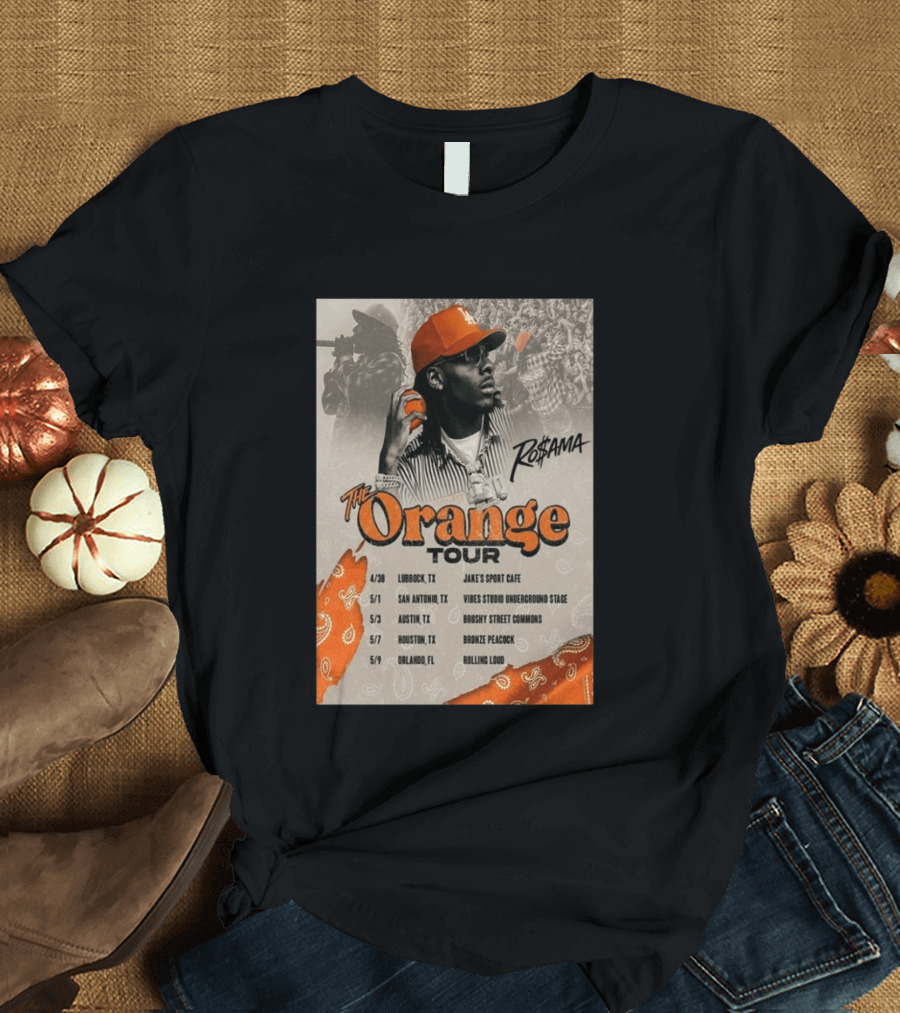 RoSama The Orange Tour 2026 Houston Concert The Bronze Peacock May 7 T-Shirt