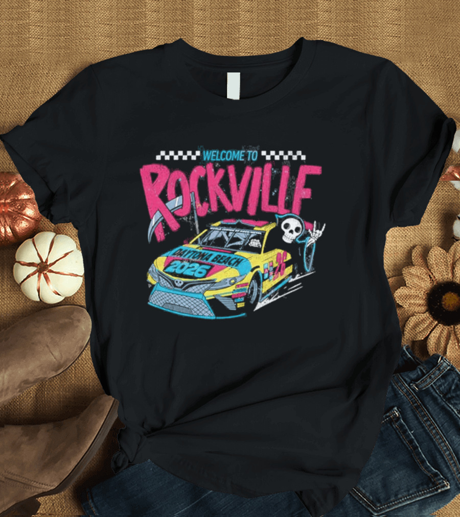 Welcome To Rockville 2026 Daytona Beach Florida Racing Car Devil Horn T-Shirt