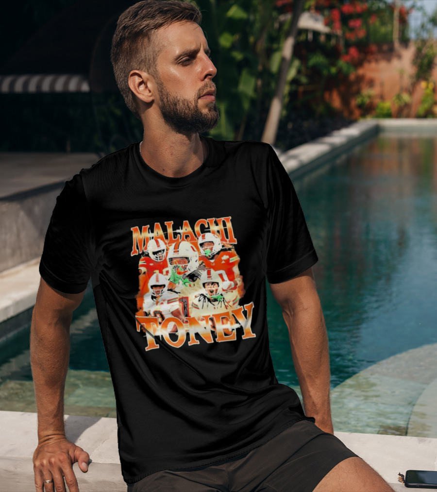 Malachi Toney Miami Hurricanes Football Collage T-Shirt